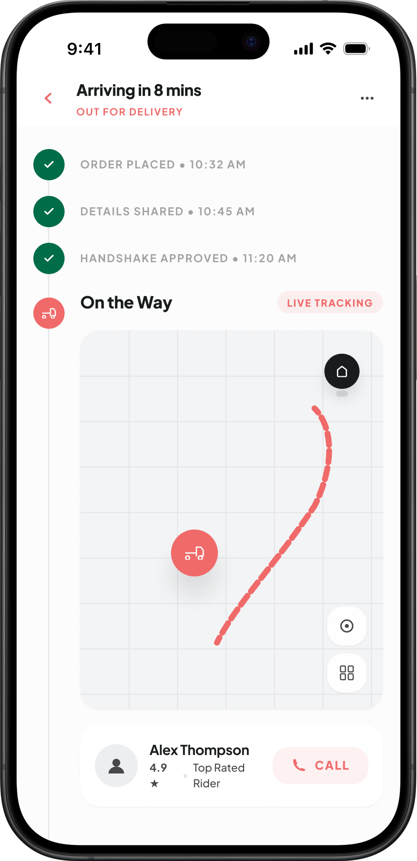 Live delivery tracking
